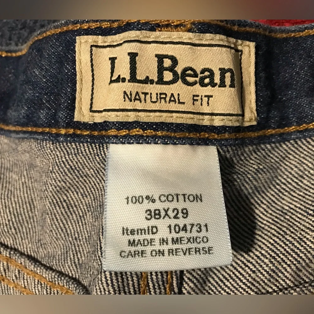 NWOT Vintage LL BEAN Natural Fit Denim Jeans 38x29 Work Outdoors Rlx Carhartt Ld